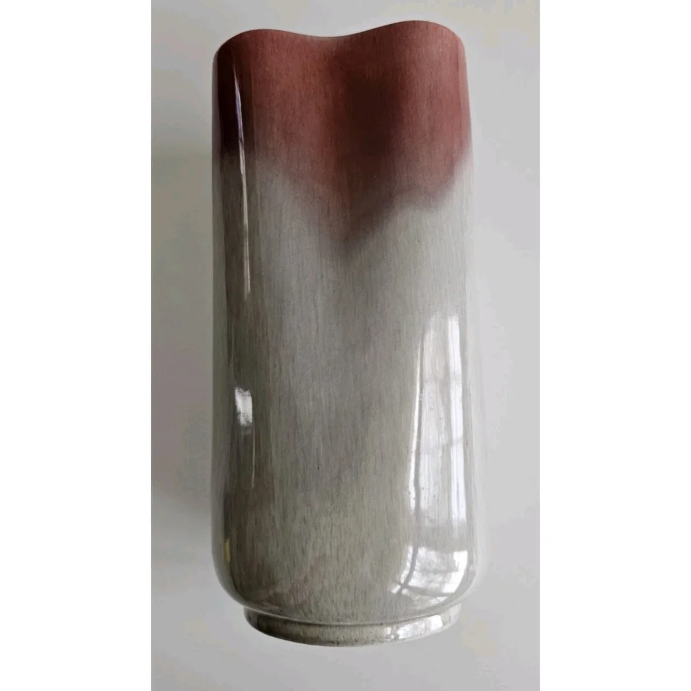 West Coast Pottery Vase #852 | Tall Ombre Drip Glaze | Mid-Century Modern